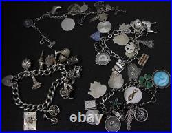 4 sterling silver 925 charm bracelets 169 grams total