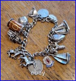 46g 14 Plus Antique Silver Charms on Bracelet Free P&P UK