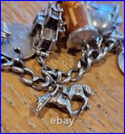 46g 14 Plus Antique Silver Charms on Bracelet Free P&P UK