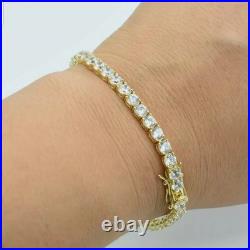 5.00 Carat Round Cut VVS1 Diamond Tennis Ladies Bracelet Yellow Gold Over