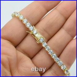 5.00 Carat Round Cut VVS1 Diamond Tennis Ladies Bracelet Yellow Gold Over