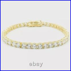 5.00 Carat Round Cut VVS1 Diamond Tennis Ladies Bracelet Yellow Gold Over