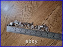 59g Charm Bracelet 15 Charms Solid Sterling Silver Inc Bible Please Read Info