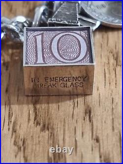 59g Charm Bracelet 15 Charms Solid Sterling Silver Inc Bible Please Read Info