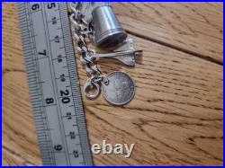 59g Charm Bracelet 15 Charms Solid Sterling Silver Inc Bible Please Read Info