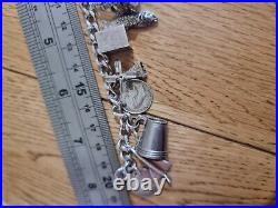 59g Charm Bracelet 15 Charms Solid Sterling Silver Inc Bible Please Read Info