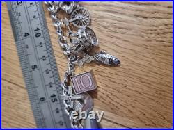 59g Charm Bracelet 15 Charms Solid Sterling Silver Inc Bible Please Read Info