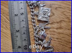 59g Charm Bracelet 15 Charms Solid Sterling Silver Inc Bible Please Read Info 59g Charm Bracelet 15 Charms Solid Sterling Silver Inc Bible Please Read Info