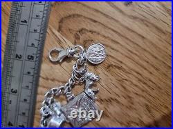 59g Charm Bracelet 15 Charms Solid Sterling Silver Inc Bible Please Read Info