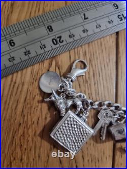 59g Charm Bracelet 15 Charms Solid Sterling Silver Inc Bible Please Read Info