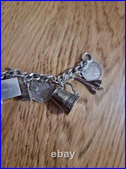 59g Charm Bracelet 15 Charms Solid Sterling Silver Inc Bible Please Read Info 59g Charm Bracelet 15 Charms Solid Sterling Silver Inc Bible Please Read Info