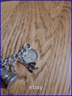 59g Charm Bracelet 15 Charms Solid Sterling Silver Inc Bible Please Read Info