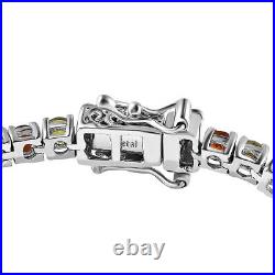 6.78ct Multi Tourmaline Cluster Bracelet in Platinum Over Silver