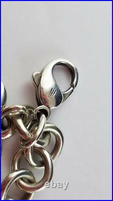 7.5 James Avery Classic Cable Charm Bracelet with Heart Sterling Silver FREE SHIP