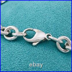 7.5 Tiffany & Co Sterling Silver Rolo Round Link Lobster Clasp Charm Bracelet