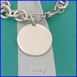 8.5 Return to Tiffany & Co. Round Tag Bracelet Charm 925 Silver Authentic