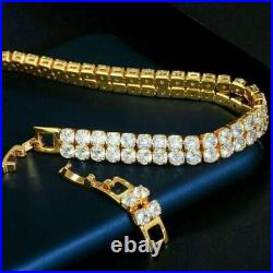 8. Ct Round Cut Diamond Lab Created Tennis Bracelet In 14K Yellow Gold Finish