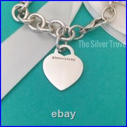 8 Please Return to Tiffany & Co Sterling Silver Heart Tag Charm Bracelet