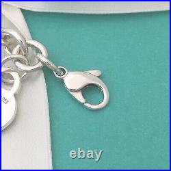 8 Please Return to Tiffany & Co Sterling Silver Heart Tag Charm Bracelet