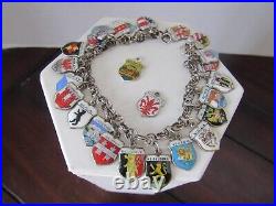 800 Reu Coat Of Arms Shield Enamel 25 Charms Foreign Bracelet 7