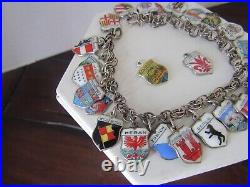 800 Reu Coat Of Arms Shield Enamel 25 Charms Foreign Bracelet 7