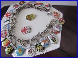 800 Reu Coat Of Arms Shield Enamel 25 Charms Foreign Bracelet 7