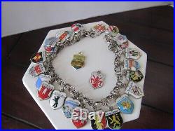 800 Reu Coat Of Arms Shield Enamel 25 Charms Foreign Bracelet 7