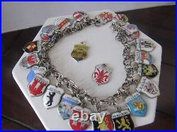 800 Reu Coat Of Arms Shield Enamel 25 Charms Foreign Bracelet 7