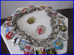 800 Reu Coat Of Arms Shield Enamel 25 Charms Foreign Bracelet 7