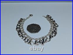 925 English Alphabet Charm Bracelet Sterling Silver Hallmarked Superb Condition