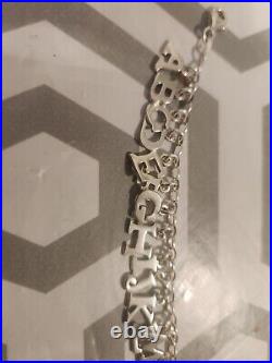 925 Silver Bracelet With Letter Alphabet As Charms