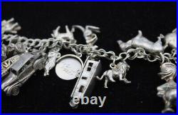 925 Sterling Silver CHARM BRACELET with Opening, Moving, Animal (61g)