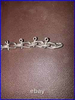 925 Sterling Silver Chain Bracelet Nautical Rope Links Charms Boho Unique