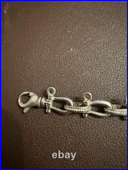 925 Sterling Silver Chain Bracelet Nautical Rope Links Charms Boho Unique