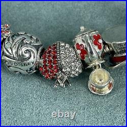 925 Sterling Silver Charm Bracelet Disney Alice Wonderland Moana Mickey Mouse