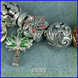 925 Sterling Silver Charm Bracelet Disney Alice Wonderland Moana Mickey Mouse