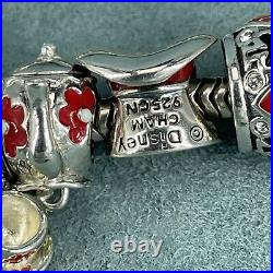 925 Sterling Silver Charm Bracelet Disney Alice Wonderland Moana Mickey Mouse