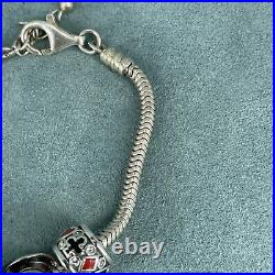 925 Sterling Silver Charm Bracelet Disney Alice Wonderland Moana Mickey Mouse