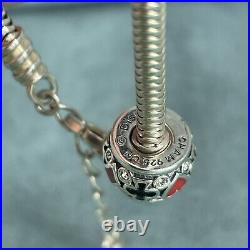 925 Sterling Silver Charm Bracelet Disney Alice Wonderland Moana Mickey Mouse