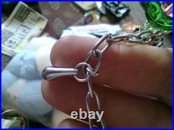 925 Sterling Silver Charm Bracelet With 5 Silver Charms