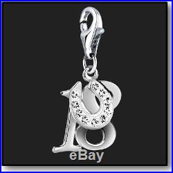 925 Sterling Silver Clip On Bracelet Charm Number 18 Age 18th Birthday 3D Charms