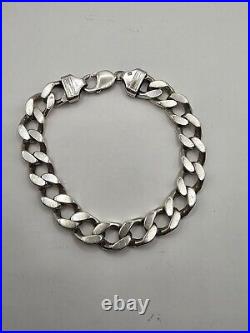 925 Sterling Silver Cuban Link Chain Bracelet 55.72grams 23.5cm Lengh