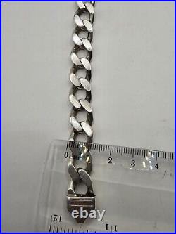 925 Sterling Silver Cuban Link Chain Bracelet 55.72grams 23.5cm Lengh