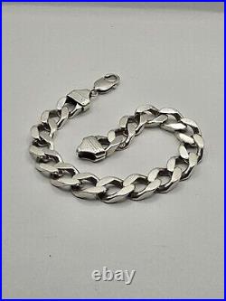 925 Sterling Silver Cuban Link Chain Bracelet 55.72grams 23.5cm Lengh