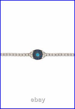 925 Sterling Silver Evil Eye Lucky Charm Tennis Bracelet Turquoise Gemstone Gift