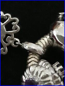 925 Sterling Silver Kama TGGC Gemporia 9.5 Charm Bracelet Heavy 51g (D2N)
