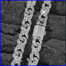 925 Sterling Silver Layered Flower Charm Infinity Link Bracelet 8 Length Cz