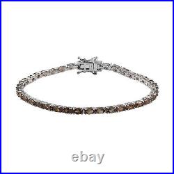 925 Sterling Silver Platinum Plated Andalusite Tennis Bracelet Size 8 Ct 9.3