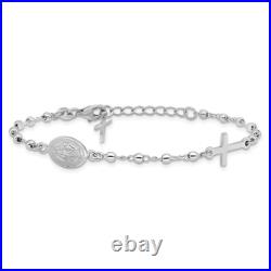 925 Sterling Silver Rosary Bead Charm Bracelet