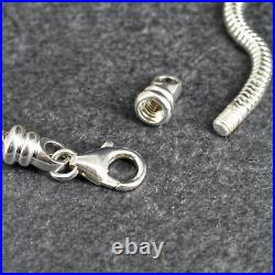 925 Sterling Silver SNAKE BRACELET 7 3mm links screw cap (charm, wholesale)